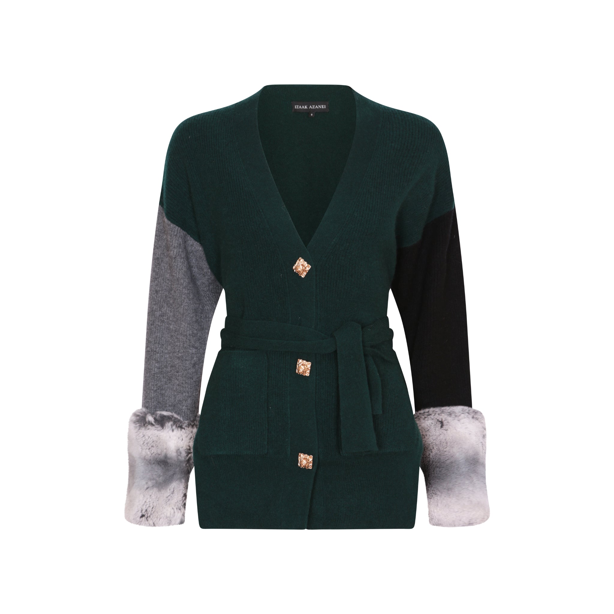 The Tie Detail Cuff Cardigan in Emerald, Storm and Black