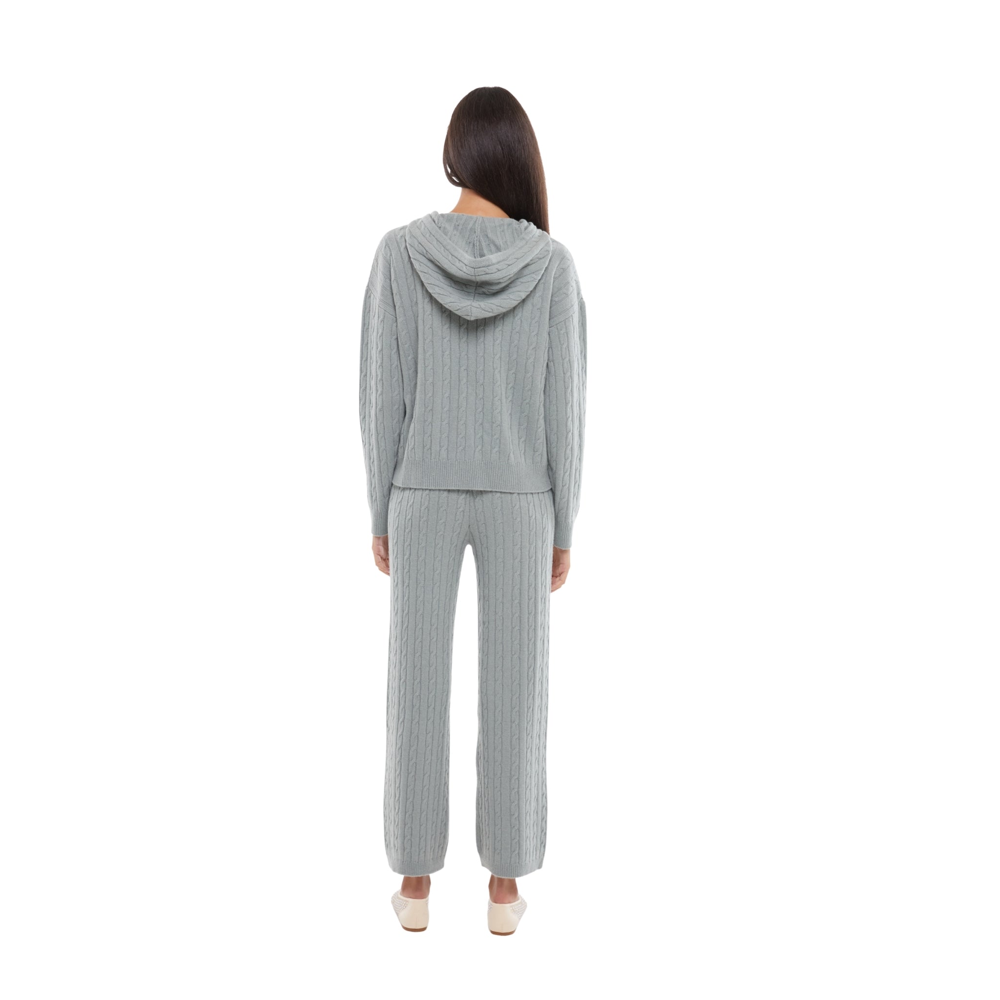 The Cable Knit  Zip Up Cardigan in Meadow