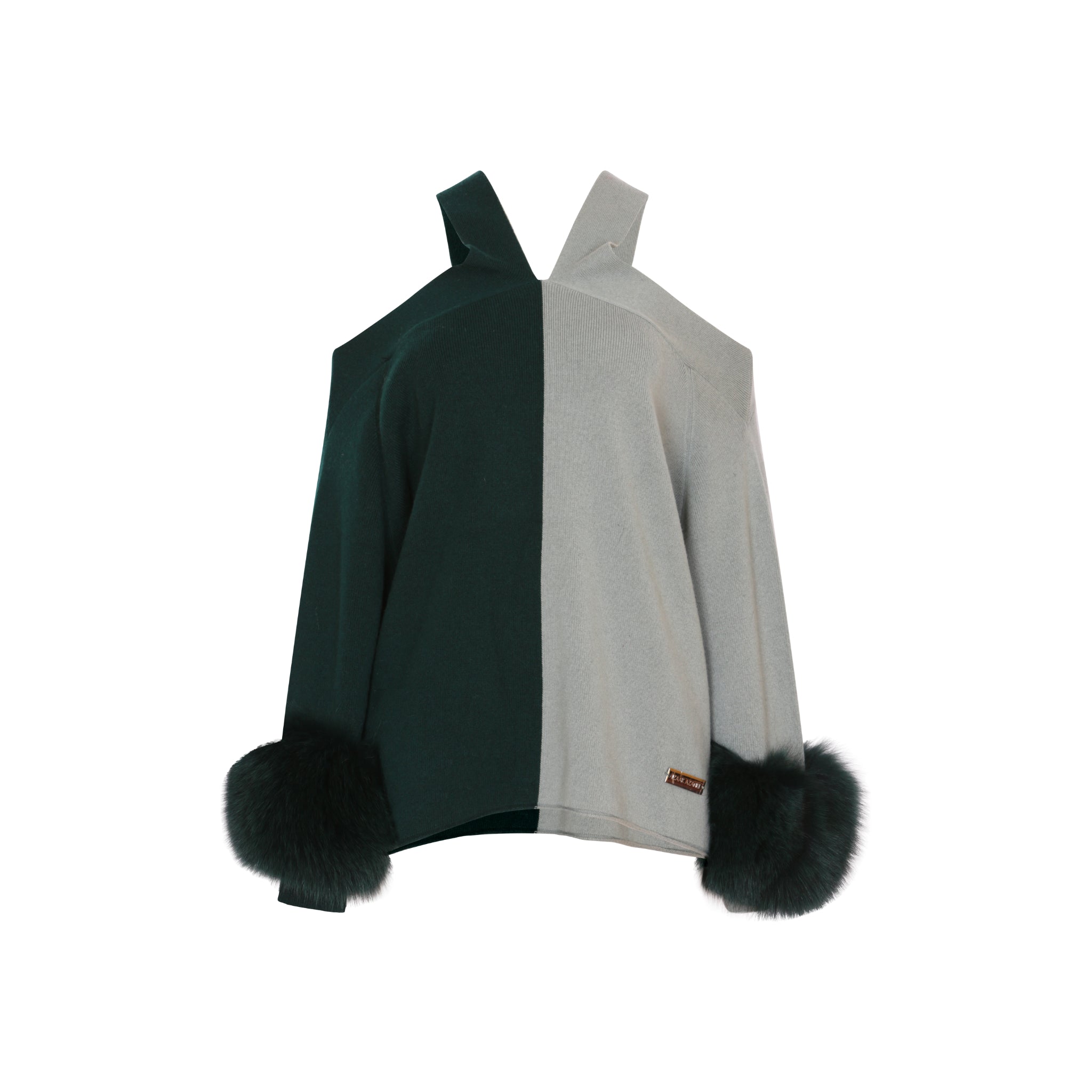 The Criss Cross Sweater with Cuffs in Meadow & Emerald
