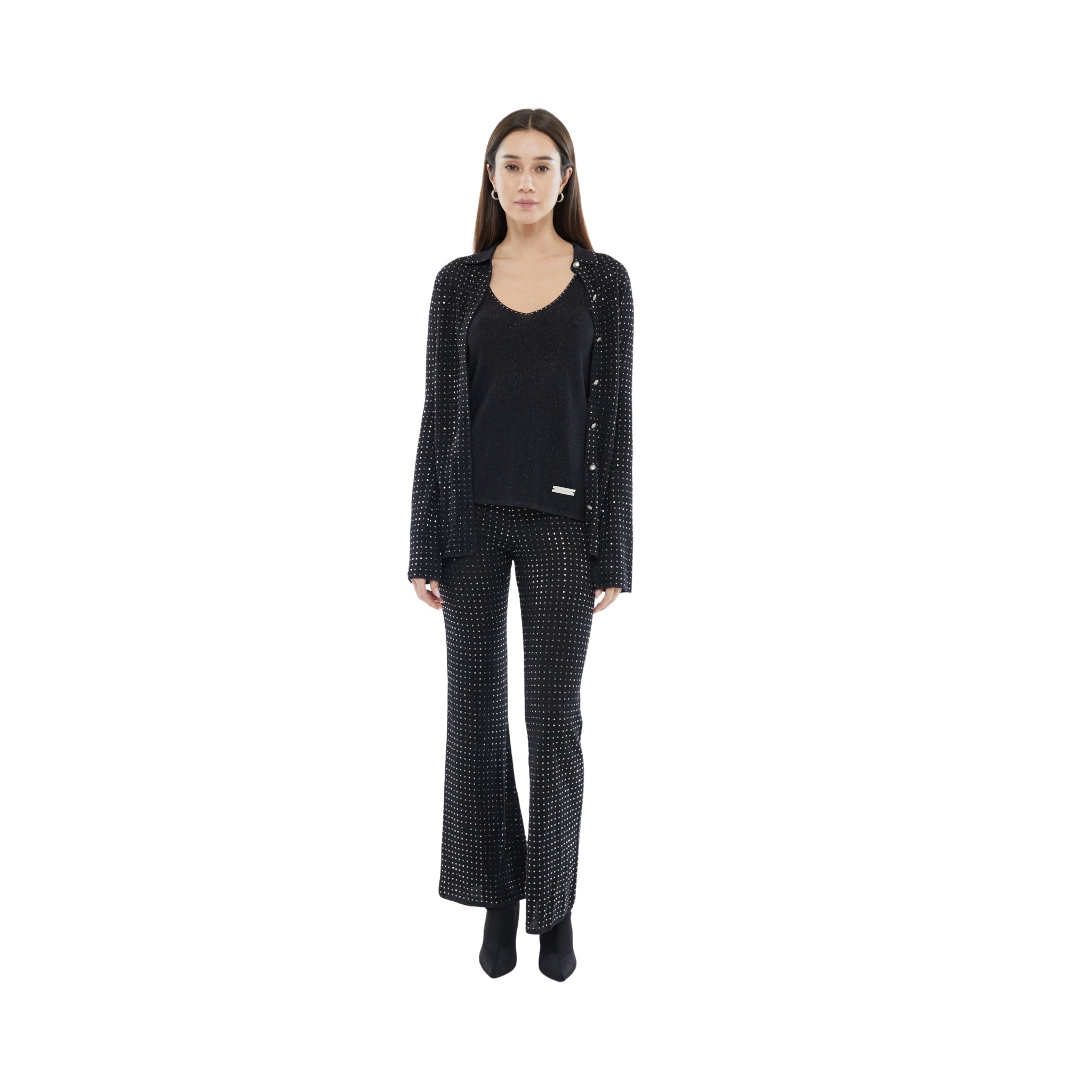 The Crystal Shirt Cardigan in Black