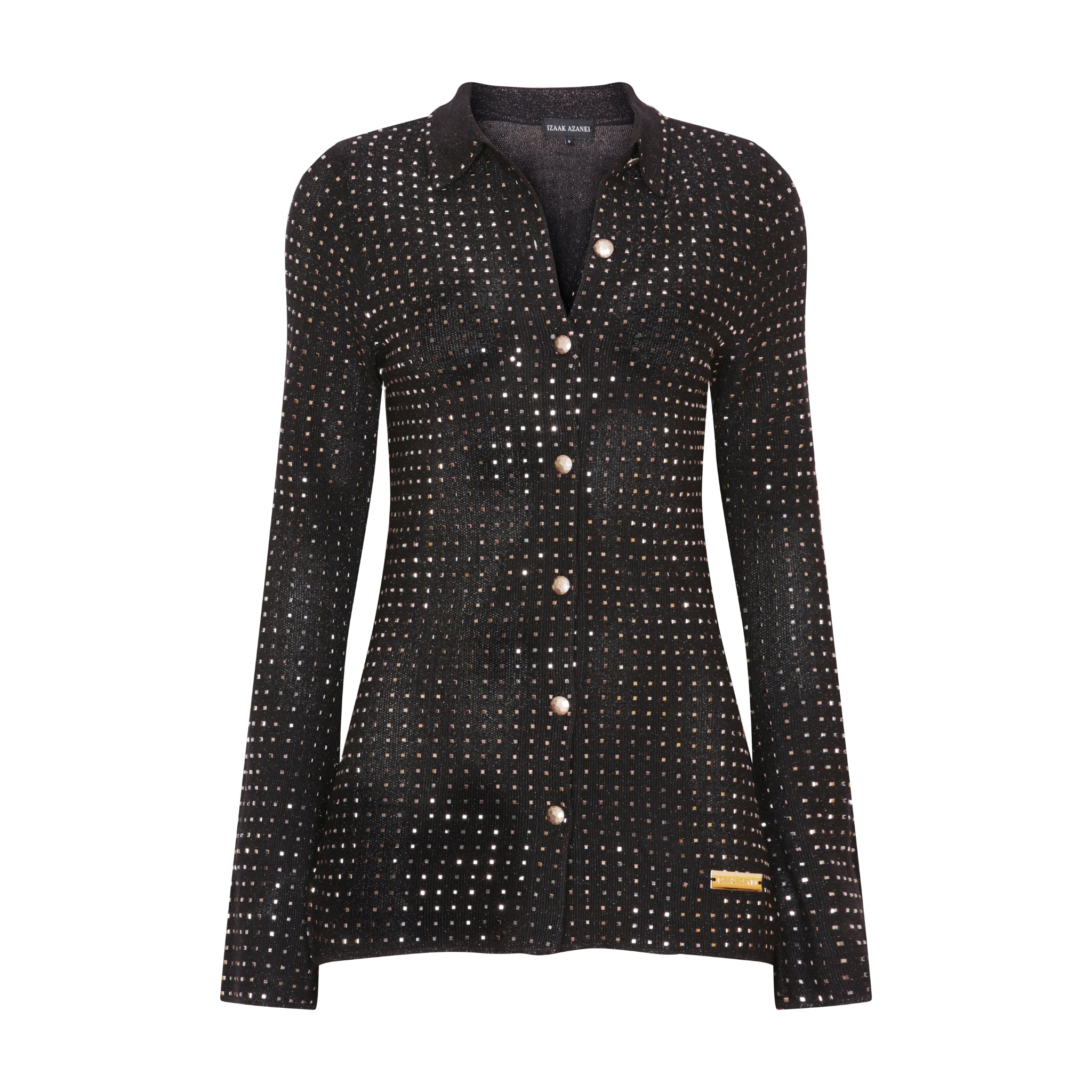 The Crystal Shirt Cardigan in Black