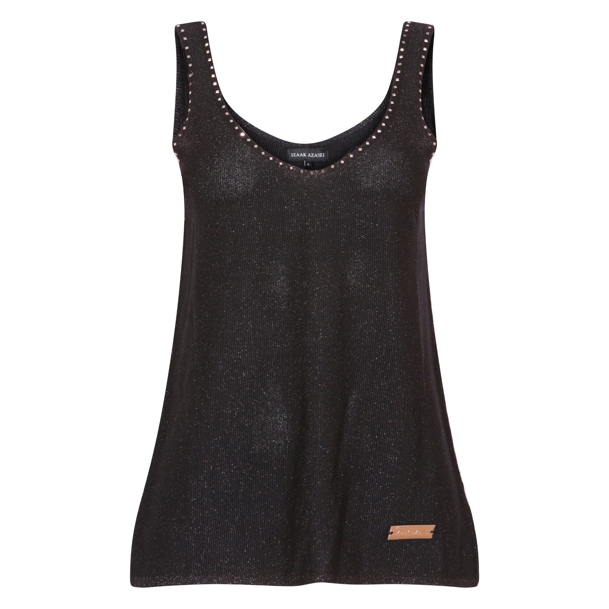 The Crystal Vest Top in Black
