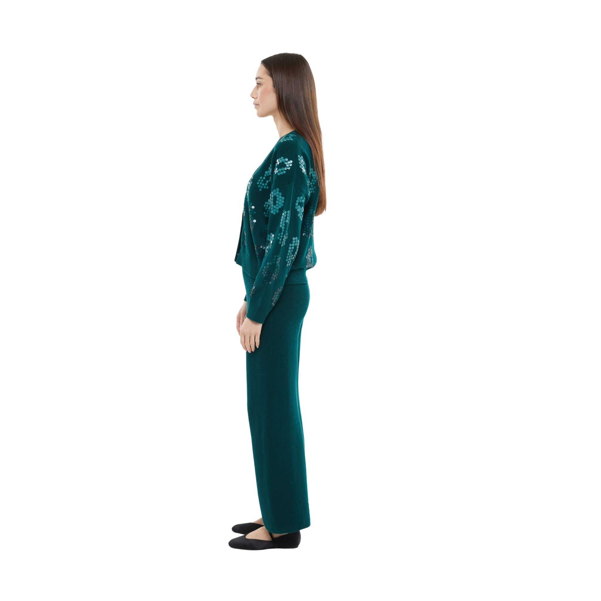 The Embellished Cardigan in Forest