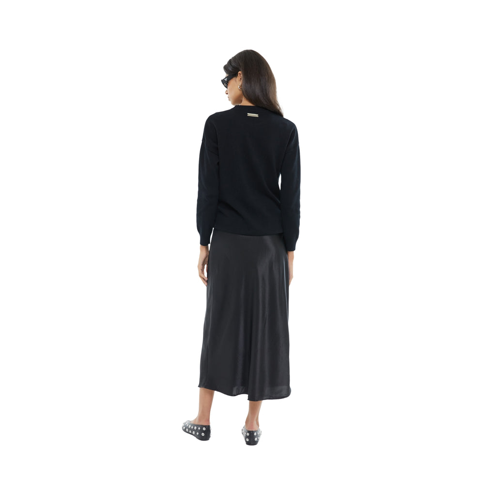 The Contrast Midi Dress in Black