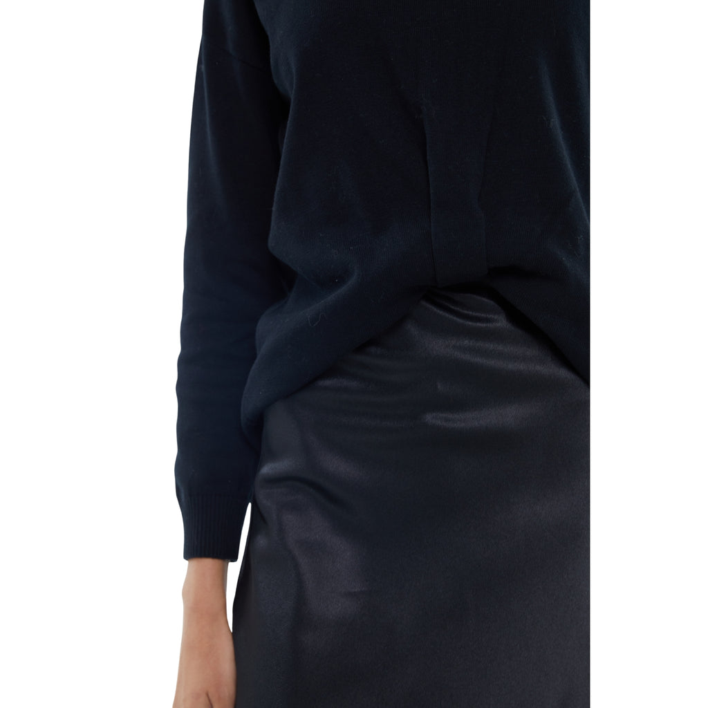 The Contrast Midi Dress in Black