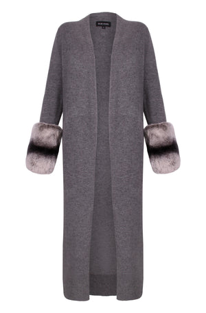 Charcoal Grey Long Cuff Cardigan