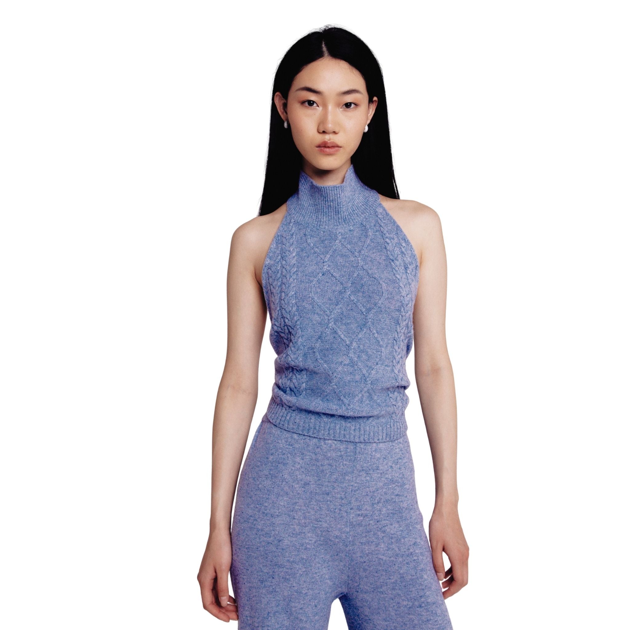 Grey Tie Back Halter