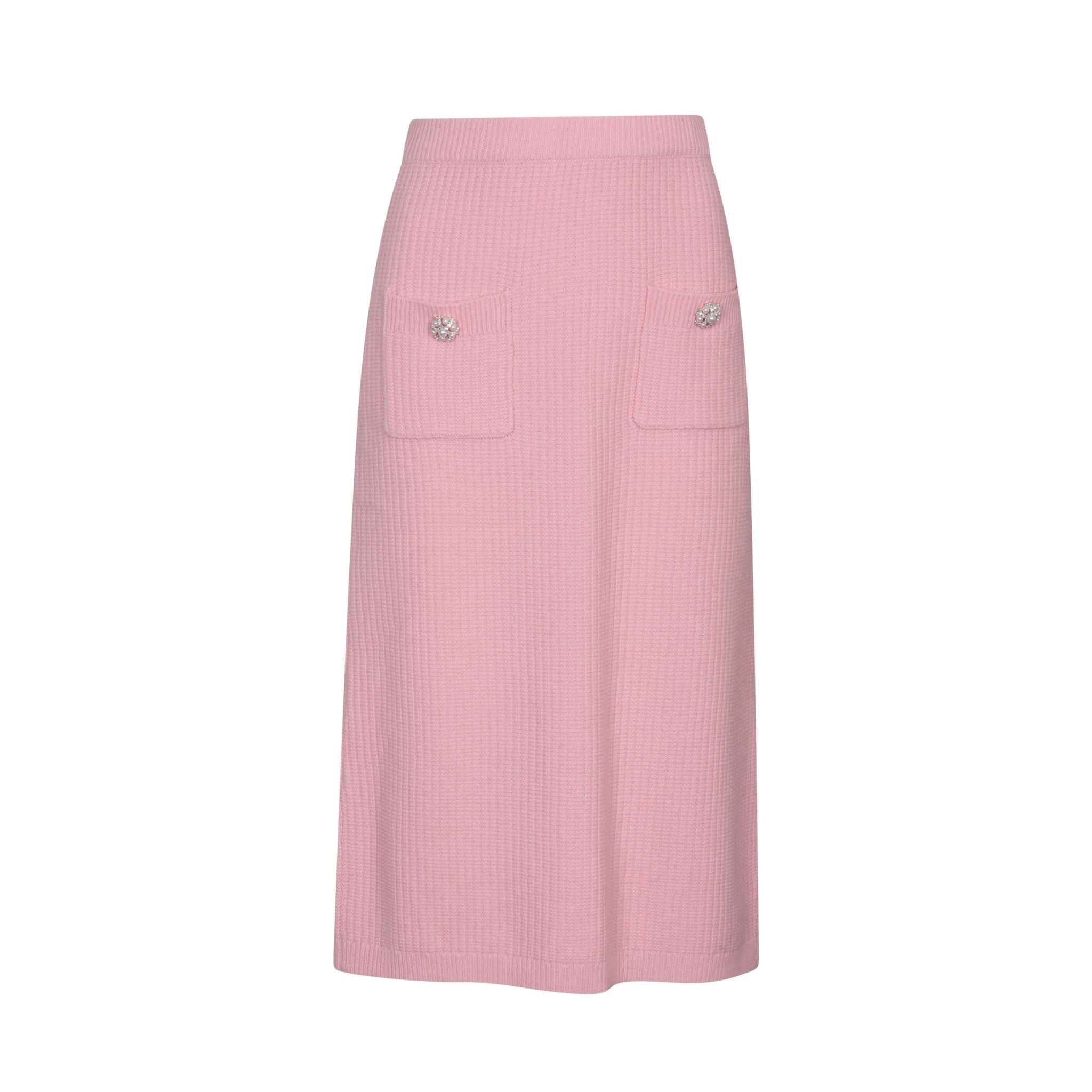 Pink Embellished Jacquard Skirt