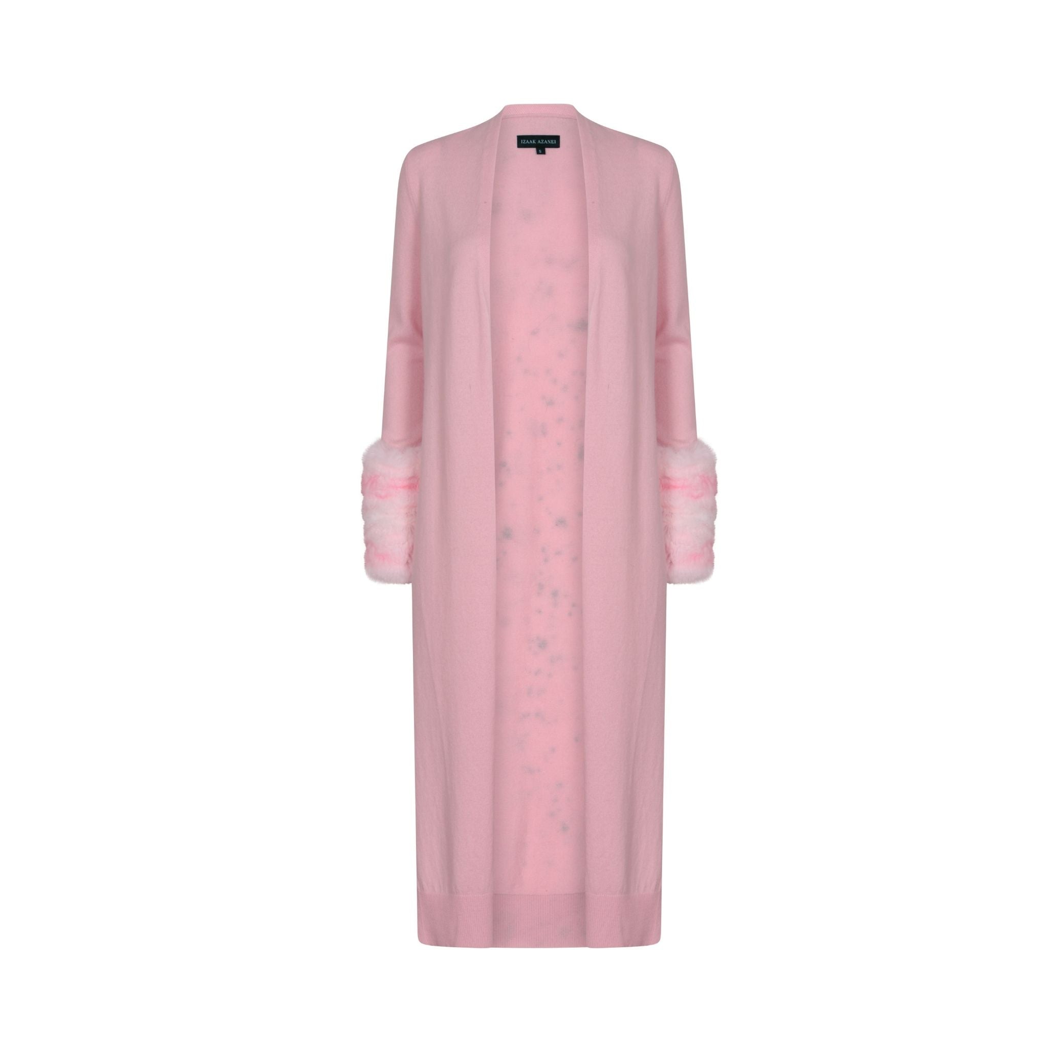 Pink Long Chinchilla Cuff Cardigan