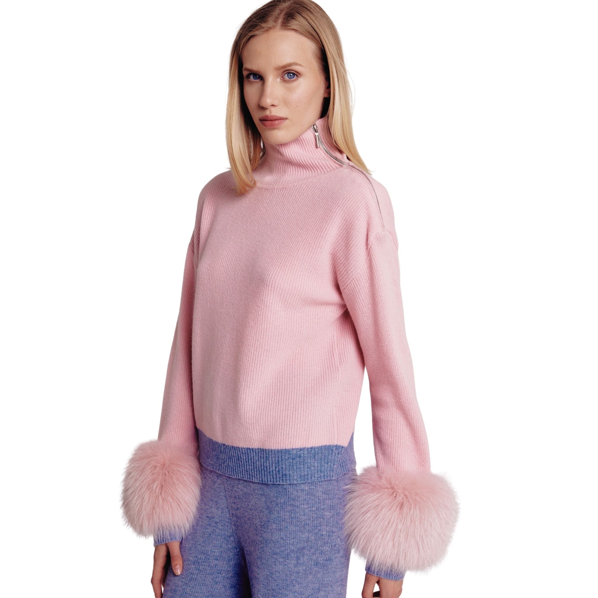 Colour Block Shoulder Zip Sweatshirt