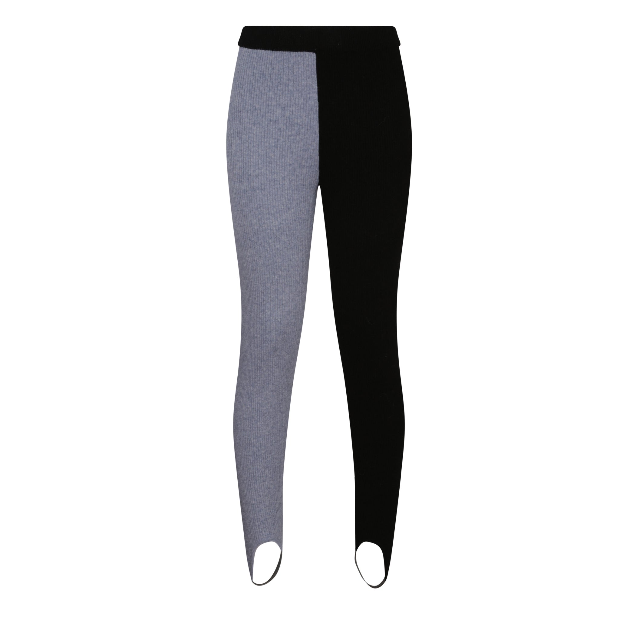 Black And Grey Colour Block Ribbed Stirrups