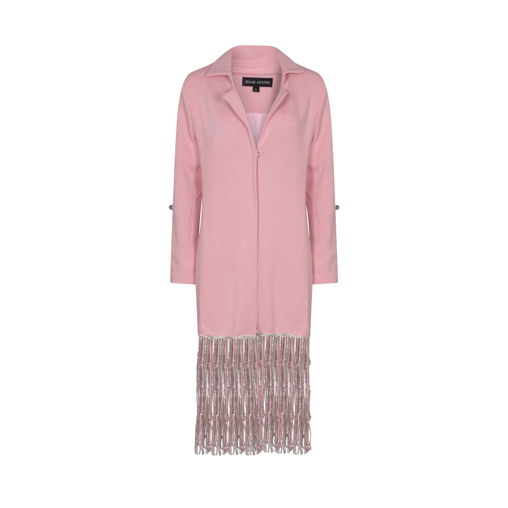 Pink Embellished Tassel Coat