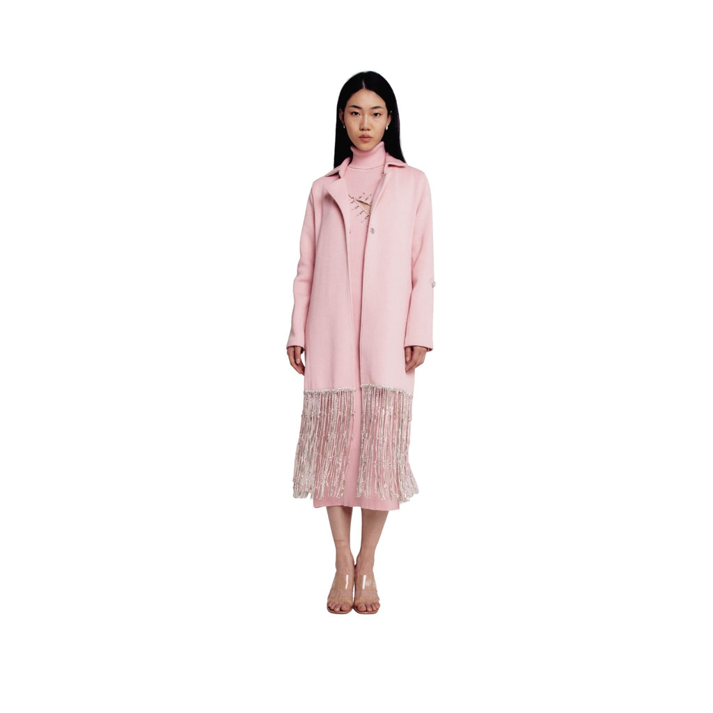 Pink Embellished Tassel Coat