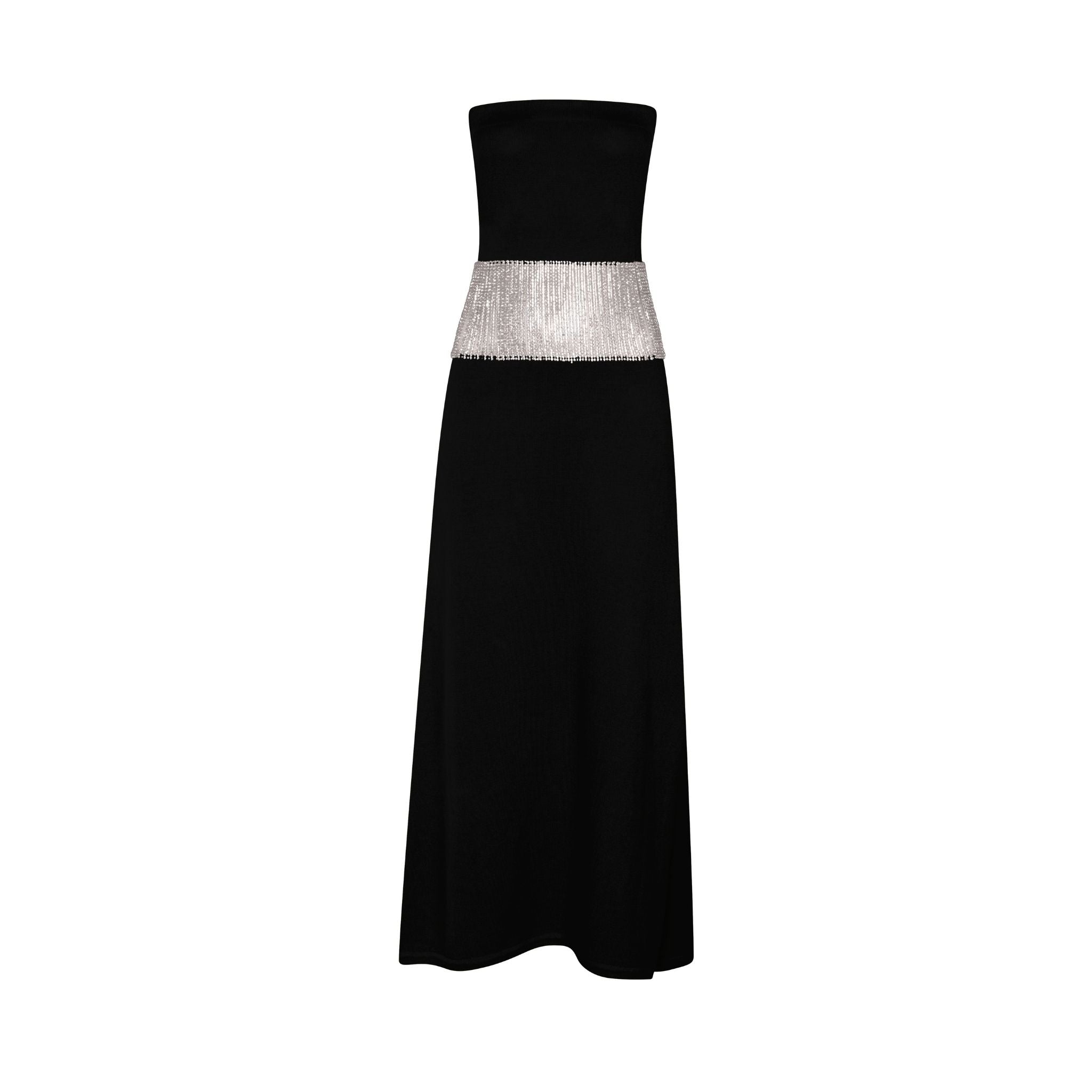 Black Embellished Tube Dress