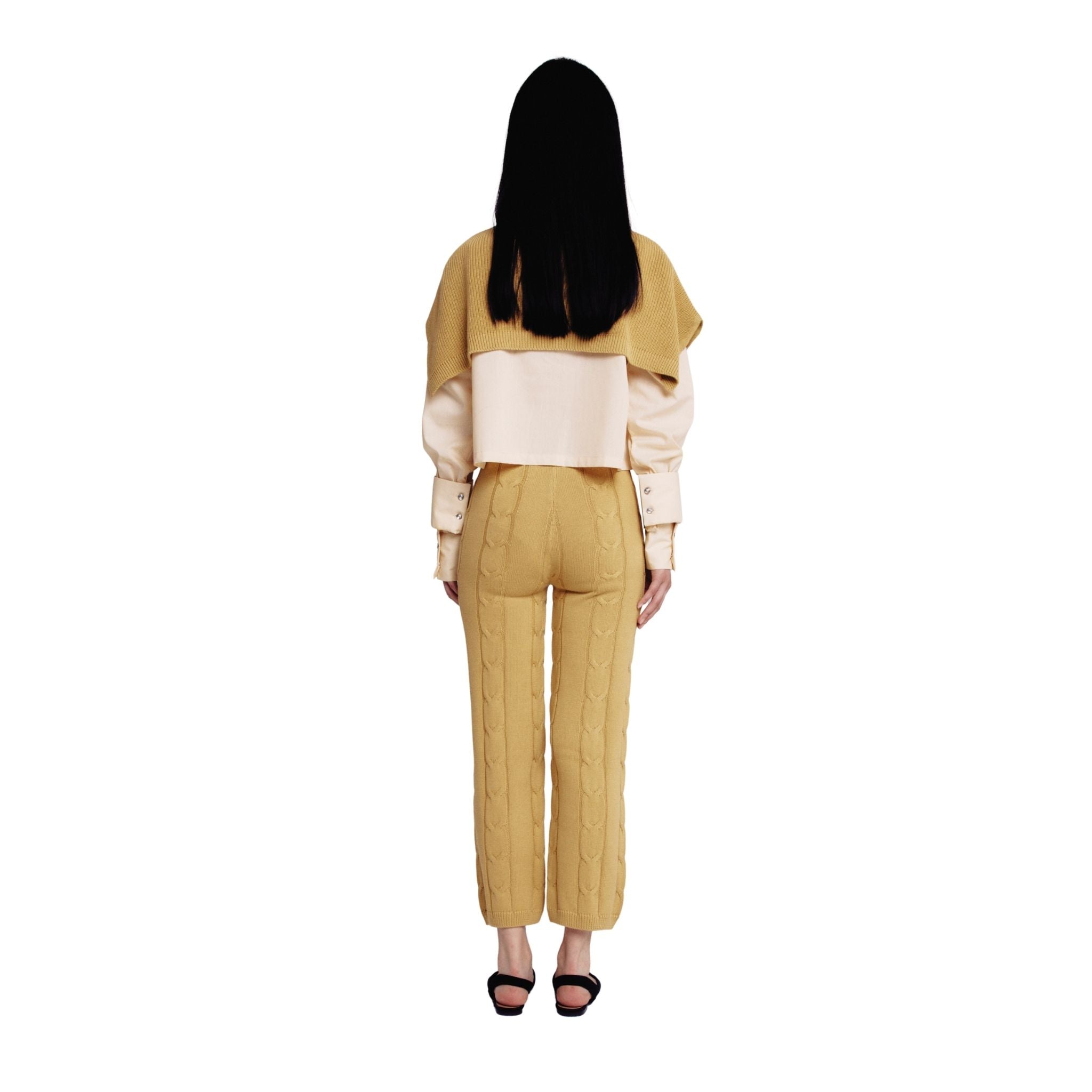 Chartreuse Cable Knit Pants