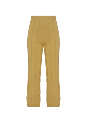Chartreuse Cable Knit Pants