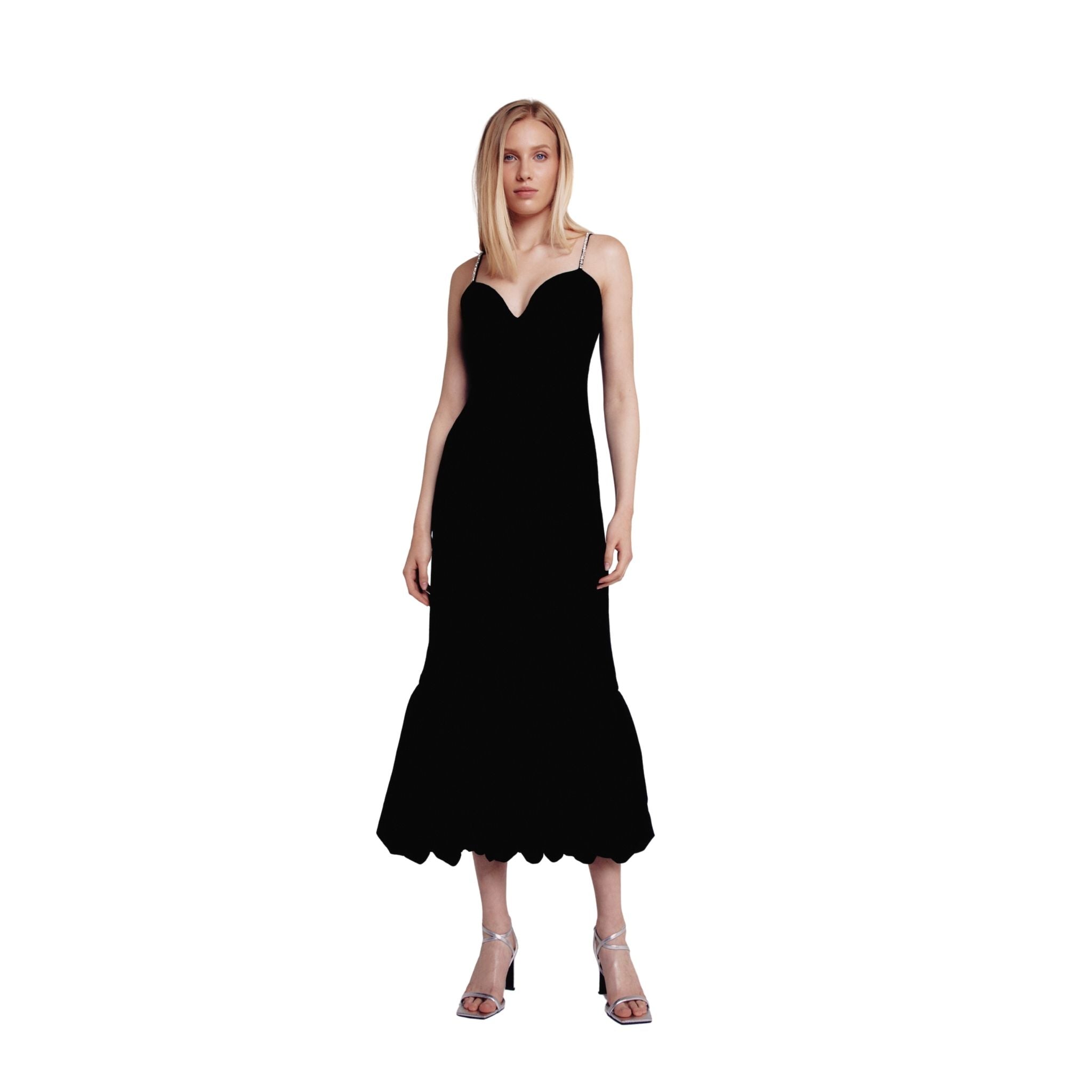 Black Long Ruffle Dress