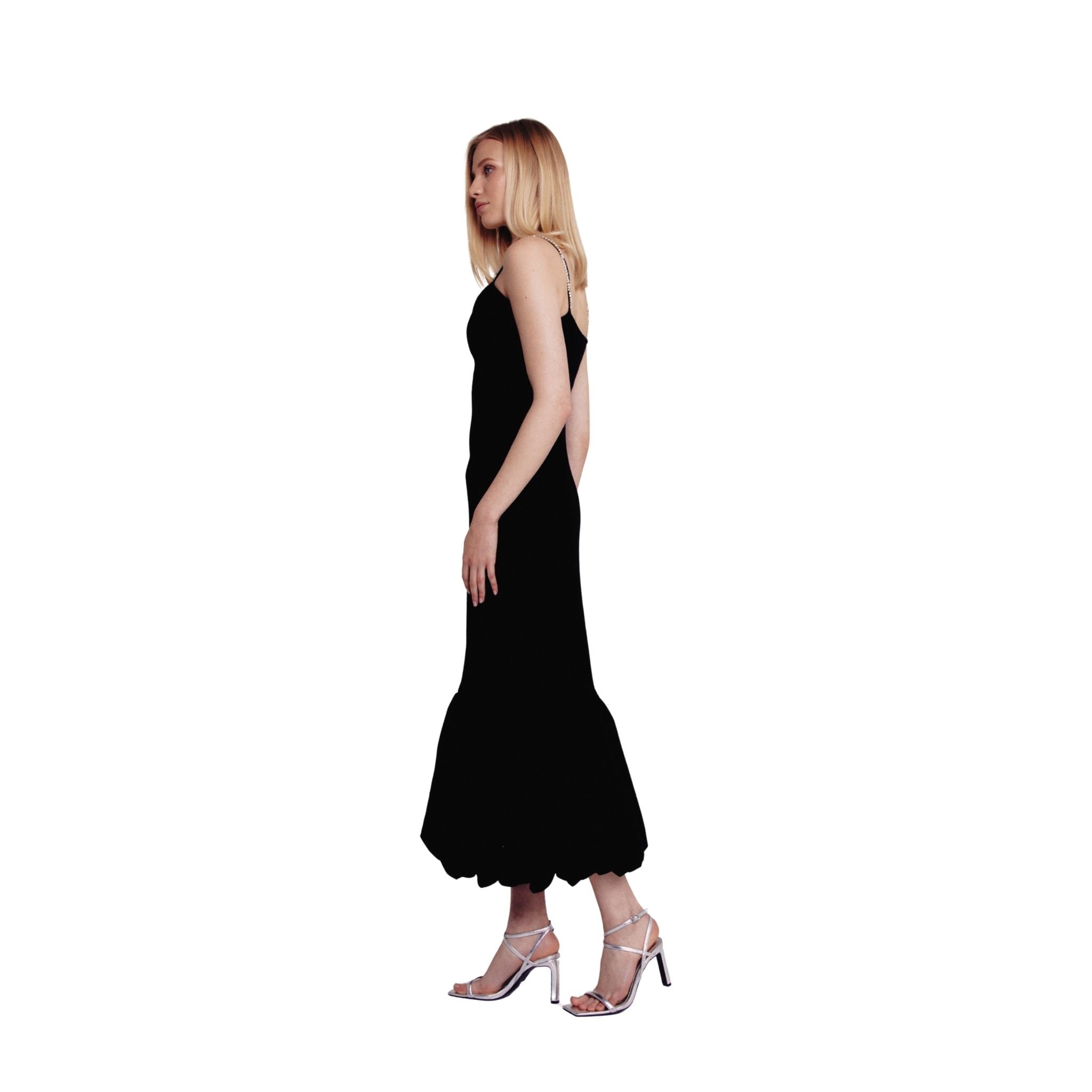 Black Long Ruffle Dress