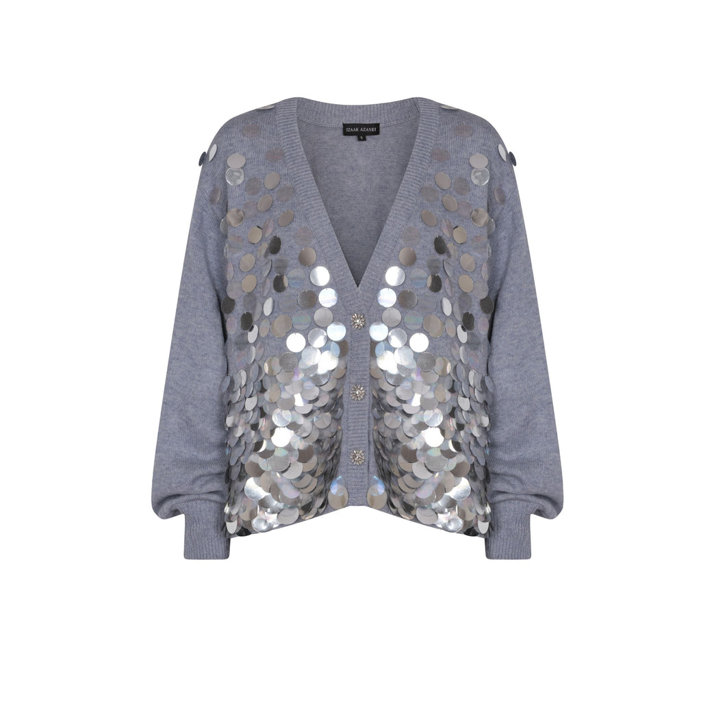 Grey Sequined Cardigan
