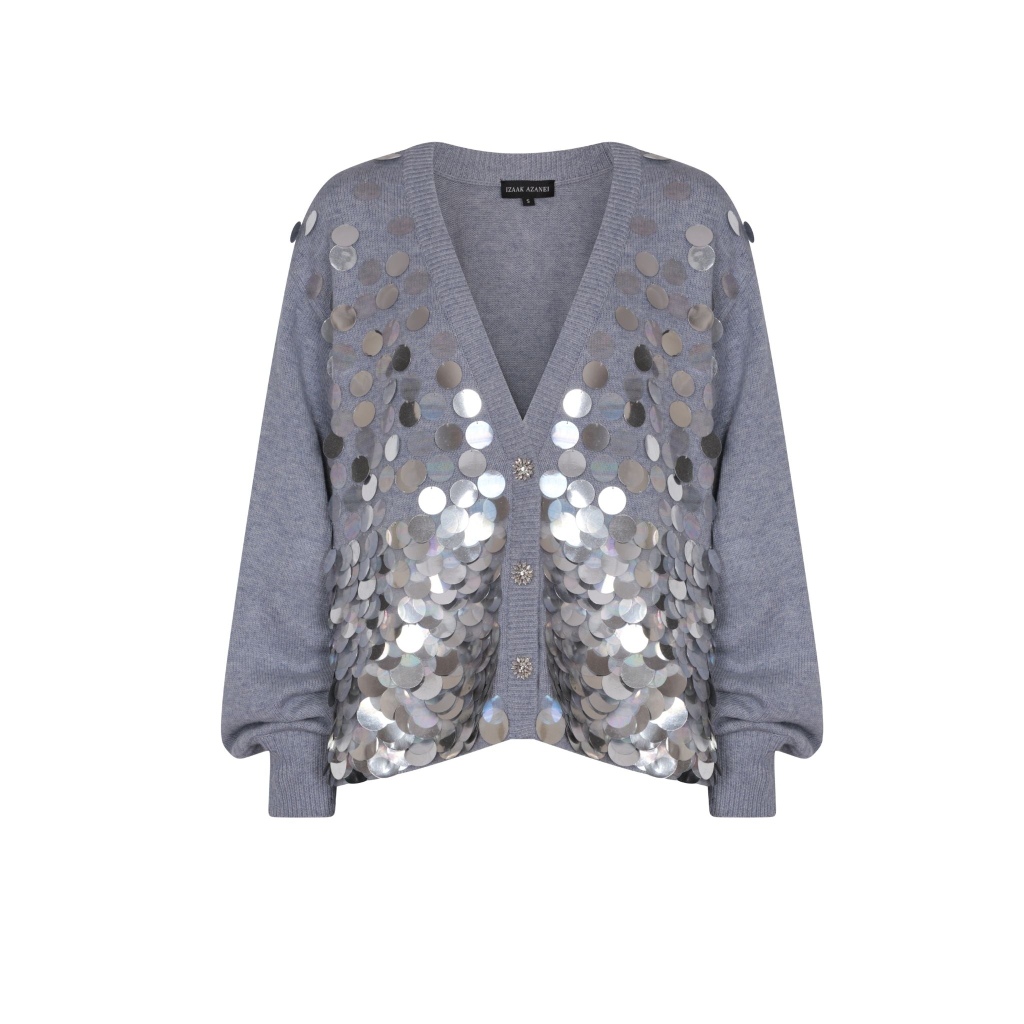 Grey Sequined Cardigan