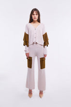 Load image into Gallery viewer, Dual Tone Ruffled Embellished Cardigan in Oyster and Monk
