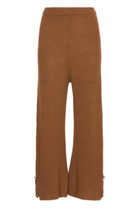 Cropped Pants with Button Detail in Monk