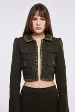 Load image into Gallery viewer, Embellished Structured Jacket in Olive
