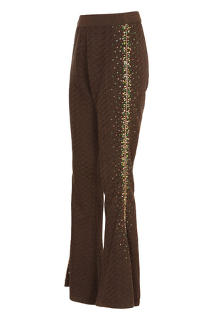 Embellished Structured Pants in Olive