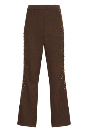 Embellished Structured Pants in Olive