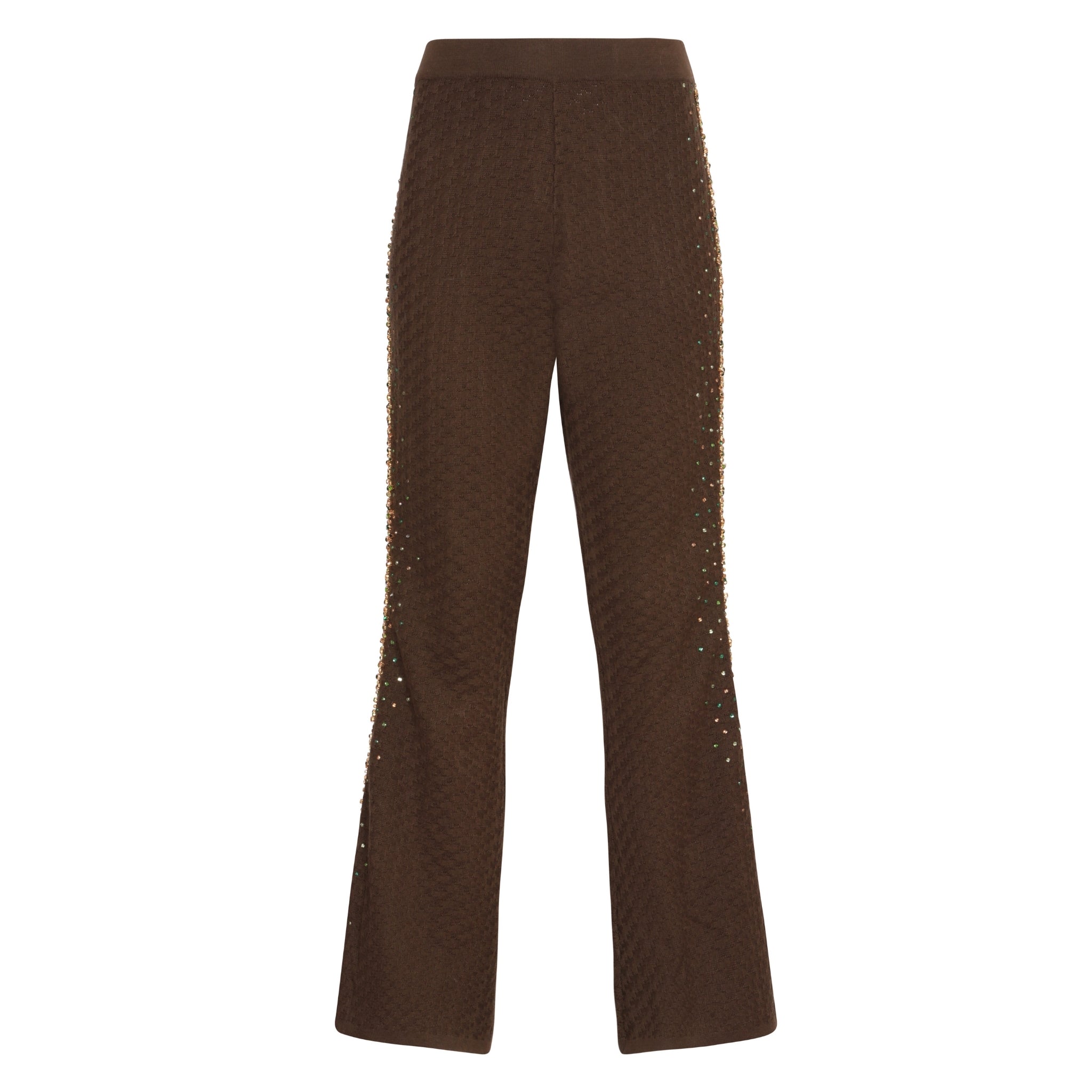 Embellished Structured Pants in Olive