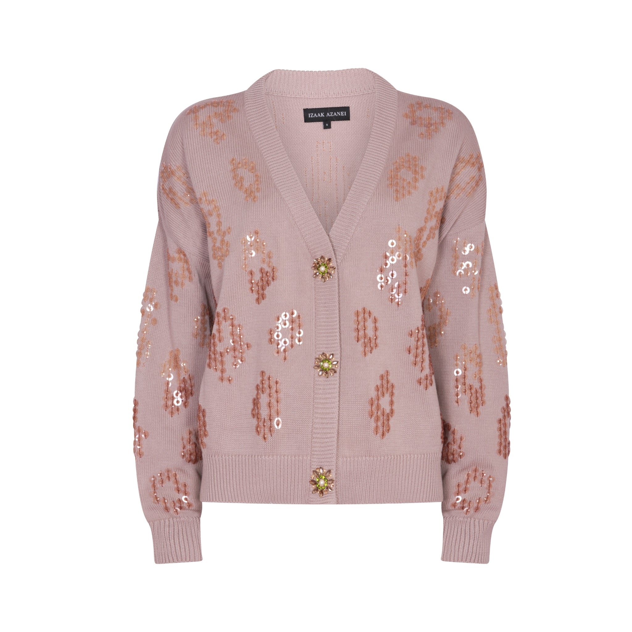 Embellished Cardigan in Light Stone