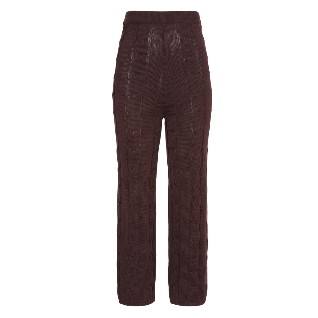 Cable Knit Pants in Chestnut