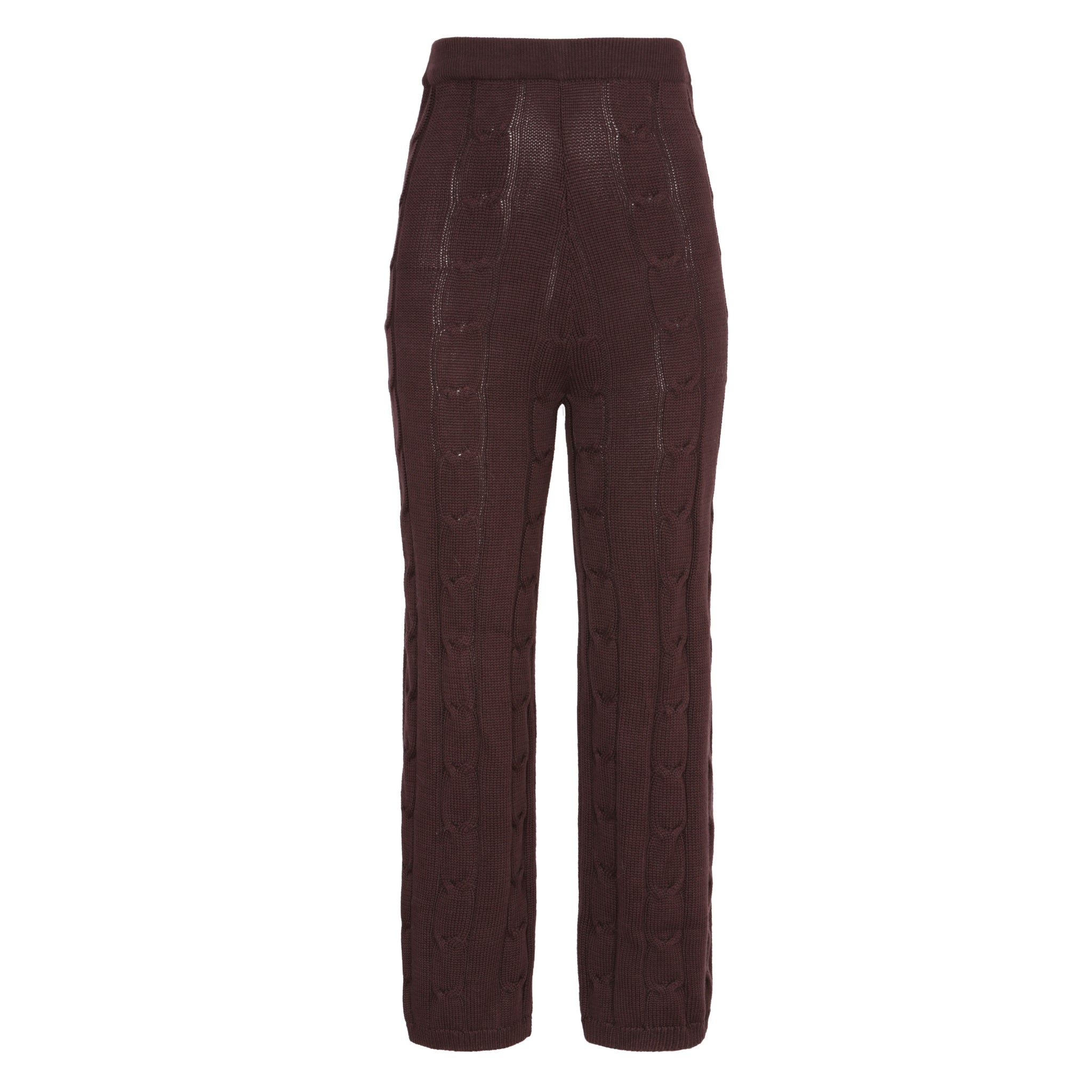 Cable Knit Pants in Chestnut