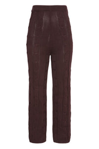 Cable Knit Pants in Chestnut