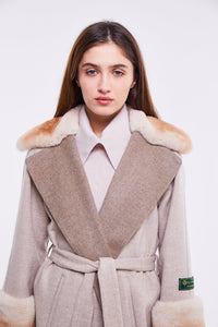 Beige Loro Piana Coat with Collar and Cuffs