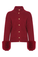 Load image into Gallery viewer, Faux Cuff Cardigan in Crimson
