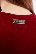 Load image into Gallery viewer, Crimson Round Neck Sweater with Cuffs
