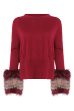 Load image into Gallery viewer, Crimson Round Neck Sweater with Cuffs
