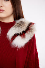 Load image into Gallery viewer, Cable Knit Cardigan with Collar in Crimson
