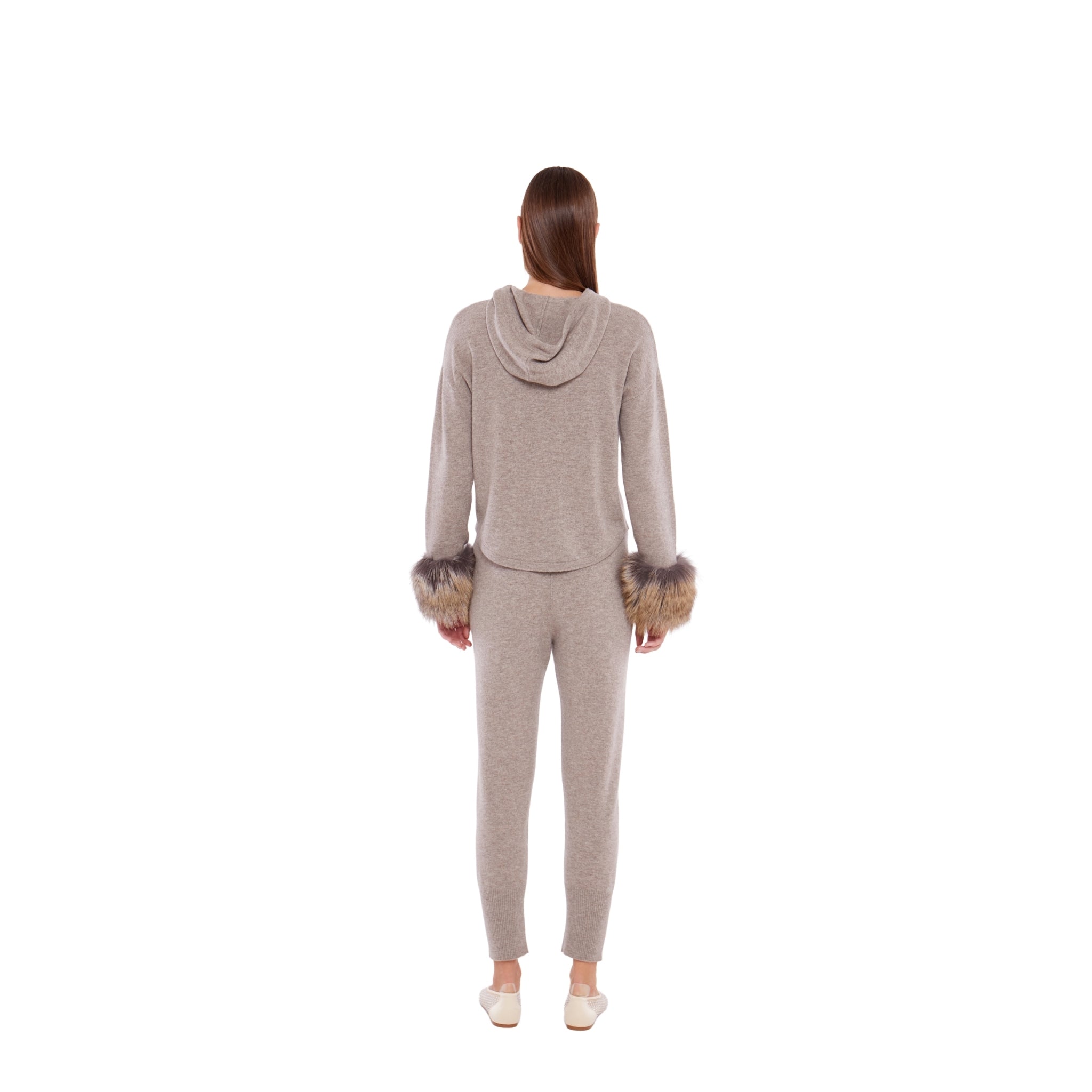 Cuff Hoodie in Rice Flower