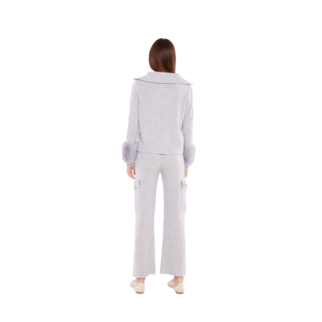 Cargo Pant with Button Detail in Fog