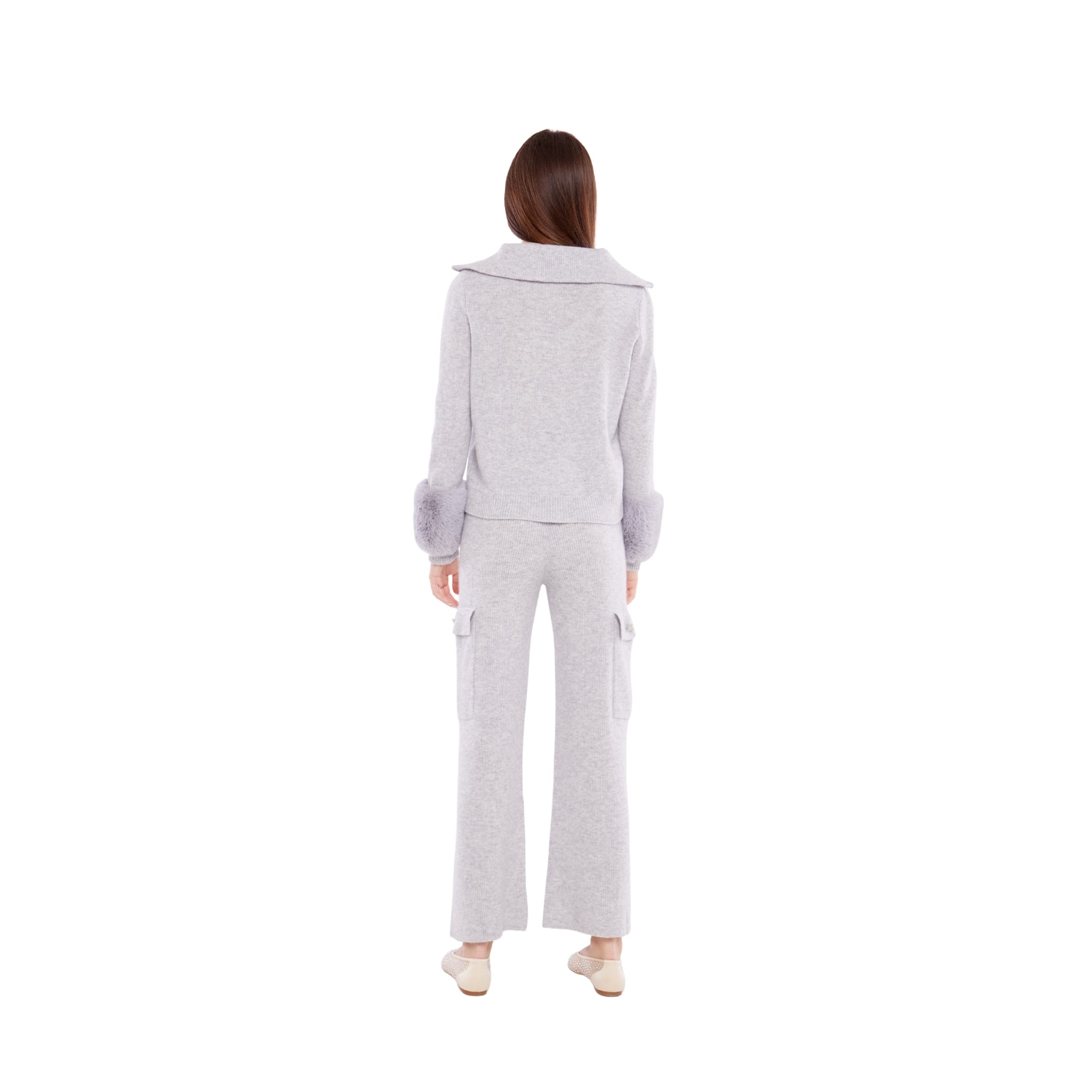 Cargo Pant with Button Detail in Fog