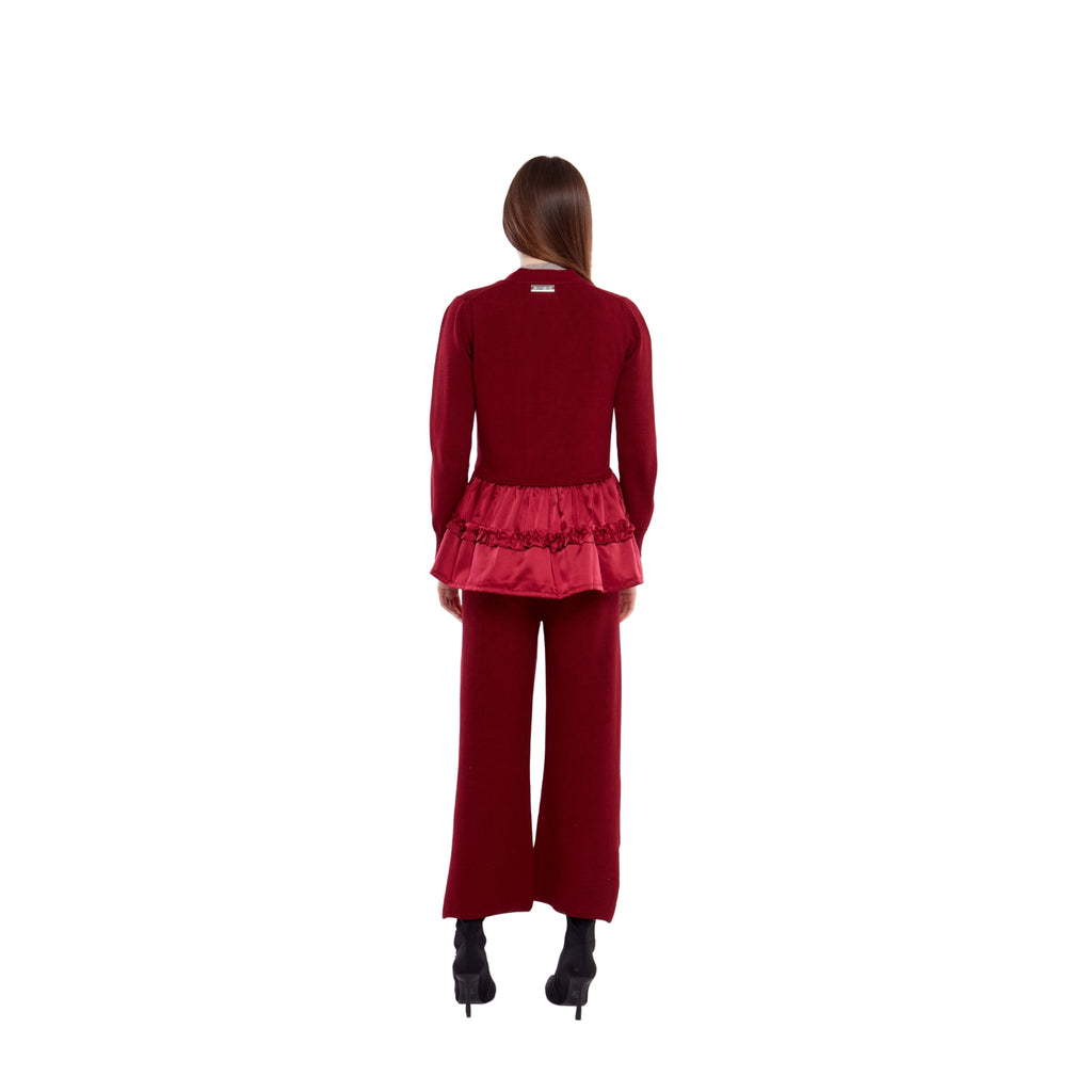 Wide Leg Pants in Ruby
