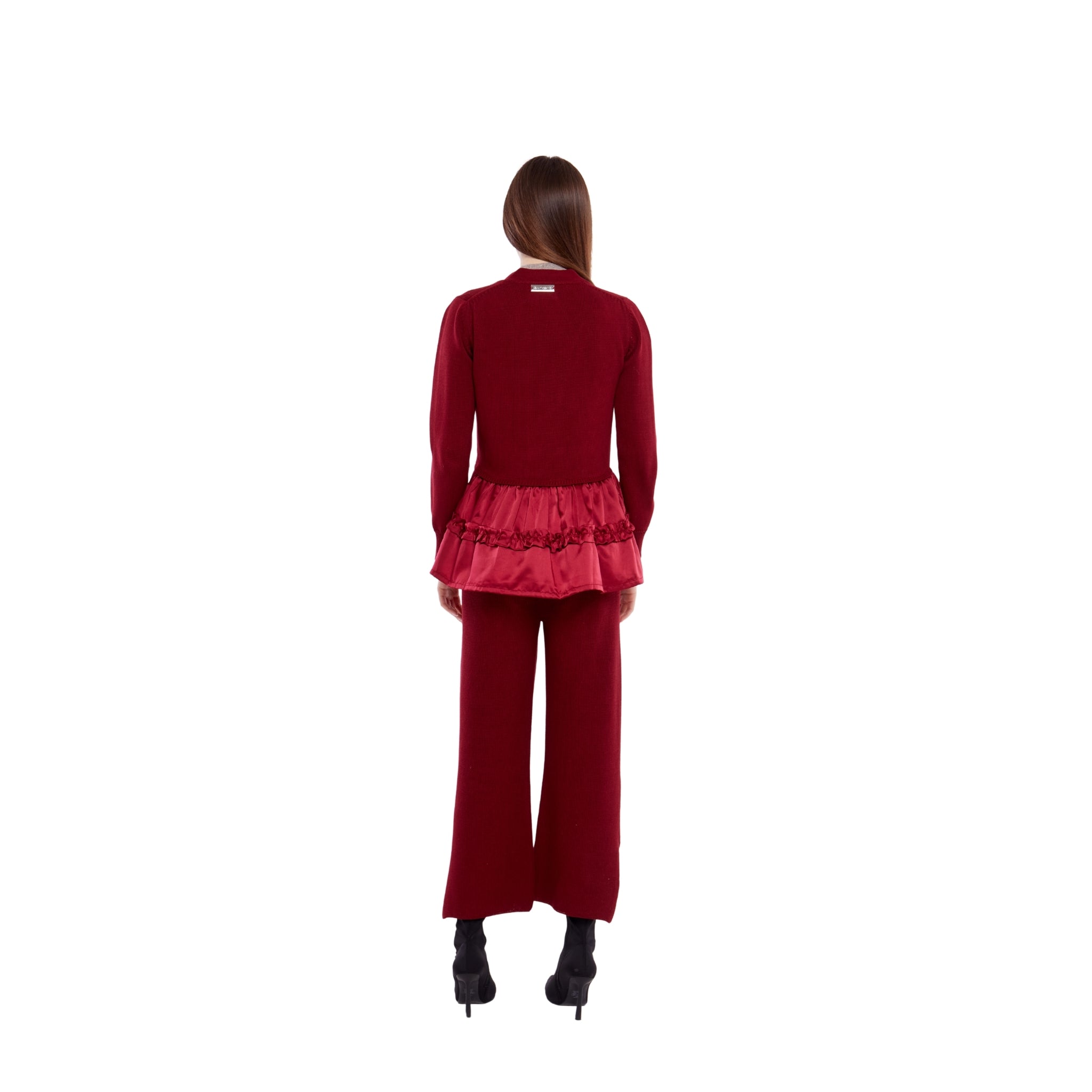 Wide Leg Pants in Ruby