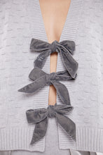 Load image into Gallery viewer, Cardigan with Velvet Bow Detail in Ash
