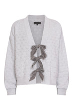 Load image into Gallery viewer, Cardigan with Velvet Bow Detail in Ash
