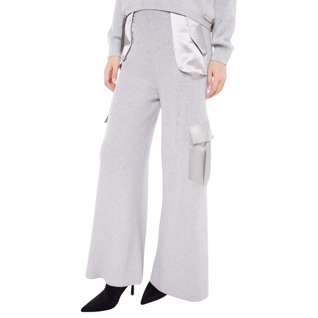 Cargo Pants with Satin Pockets in Ash