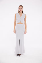 Load image into Gallery viewer, Embellished V-Neck Cropped Waist Coat in Ash
