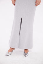 Load image into Gallery viewer, Ribbed Maxi Skirt with Slit in Ash
