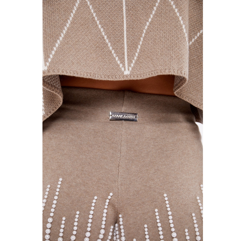 Embellished Hot Pants in Taupe